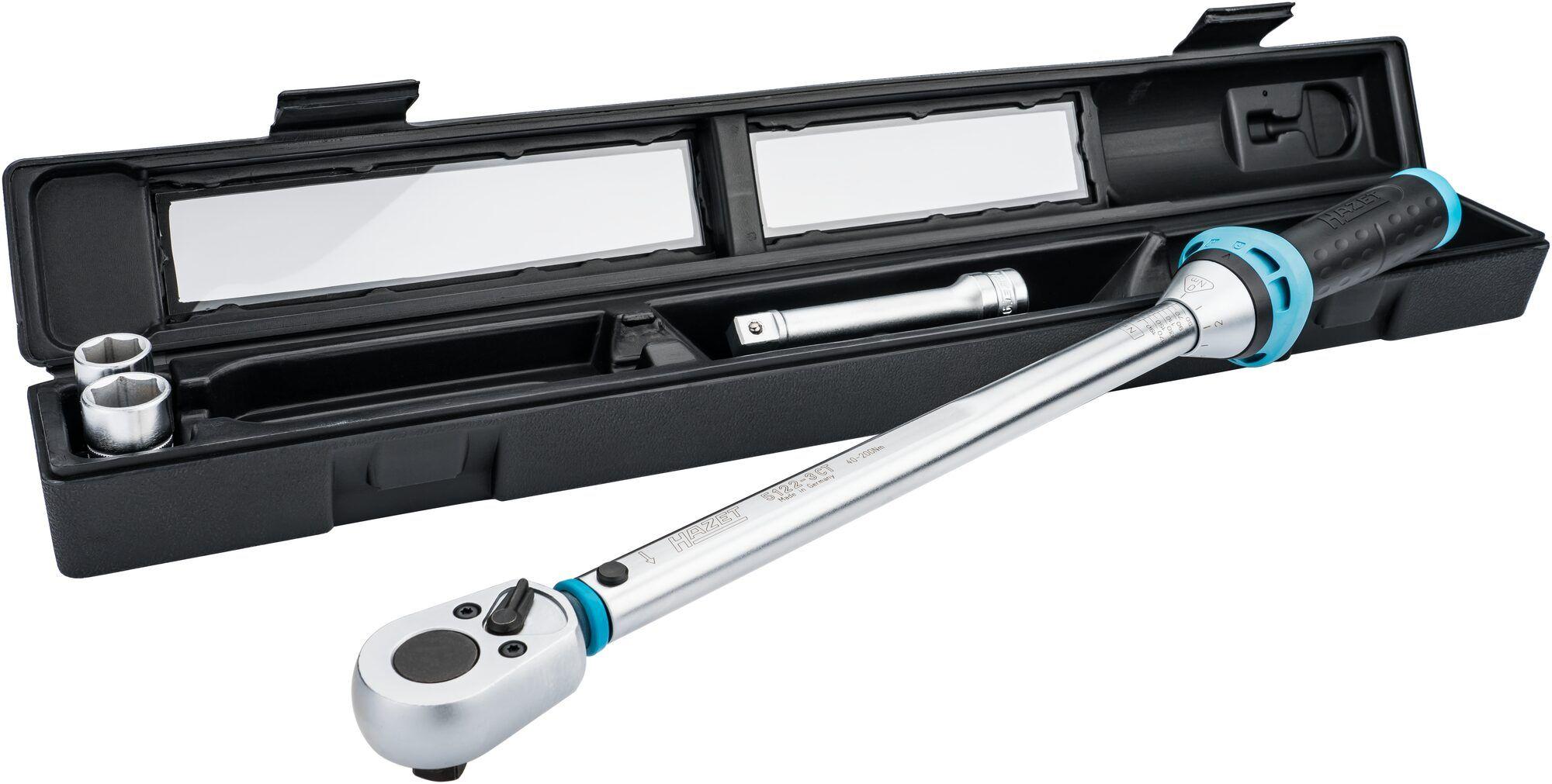 Set Cheie Dinamometrică HAZET HZ5122-3CT/4, Interval de Strângere 40-200 Nm, Lungime 519 mm, Prindere Pătrat 1/2 inch