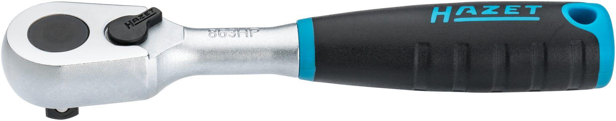 Cheie cu clichet HAZET HZ863HP, antrenament pătrat 1/4 inch, 116 mm, oțel crom-vanadiu