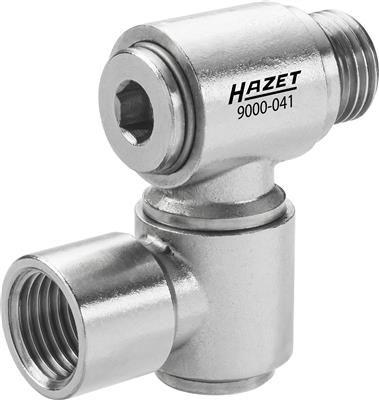Conector de distribuție pentru instalații de aer comprimat HAZET HZ9000-041, prindere de 1/4 inch, rotire la 360 de grade