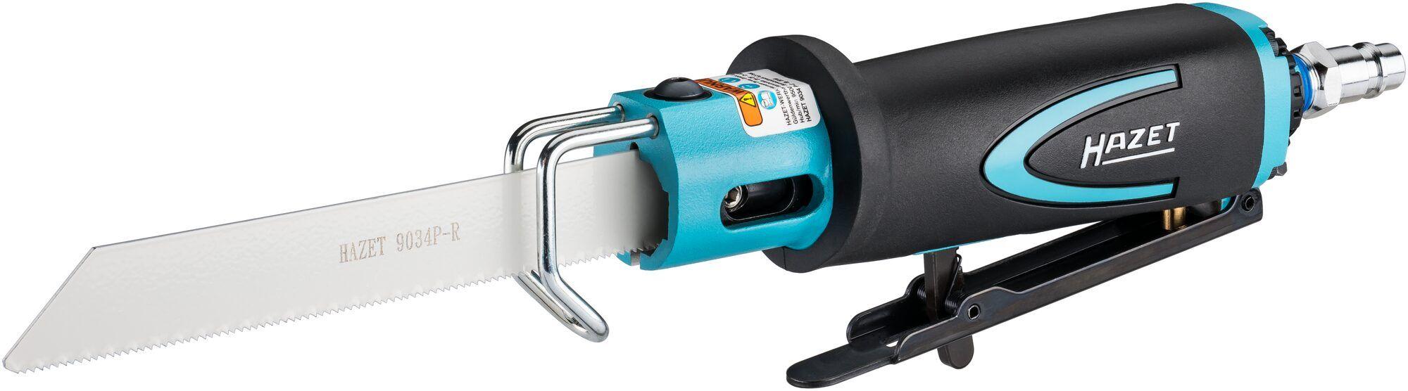 Fierăstrău vertical pneumatic HAZET HZ9034P-2, cursă 10 mm, presiune de operare 6.3 bar, lungime totală 160 mm