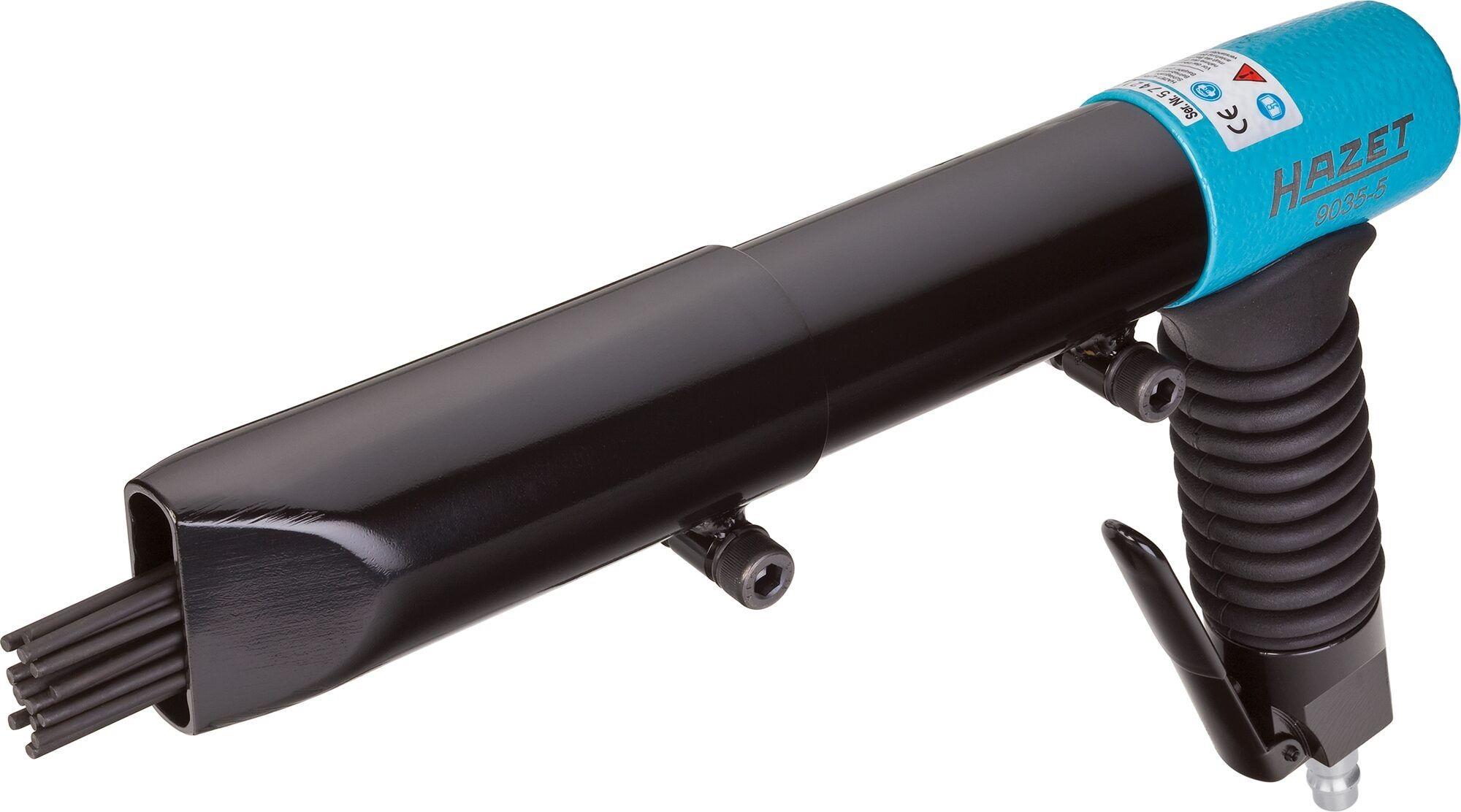 Dispozitiv pneumatic HAZET HZ9035-5 pentru îndepărtarea ruginii, presiune de operare 6.3 bar, debit 10200 l/h, lungime 330 mm