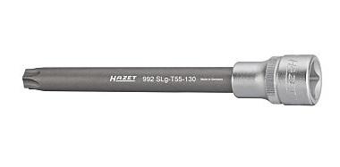 Cheie tubulară HAZET cu profil TORX T55, lungime 130 mm, model HZ992SLG-T55-130, diametru 43.5 mm