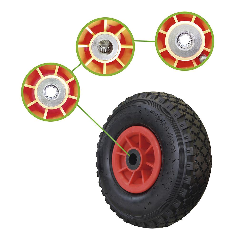 Roată din plastic JBM 12055, dimensiuni 260 x 85 mm, compatibilă cu liza de transport JBM 52202, model 3.00-4