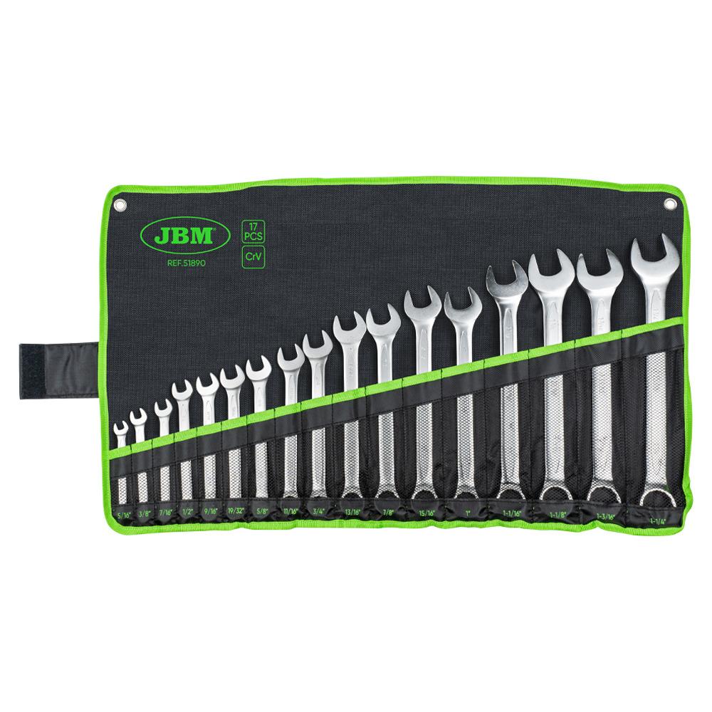Set de 17 Chei Combinate în Inch, JBM 51890