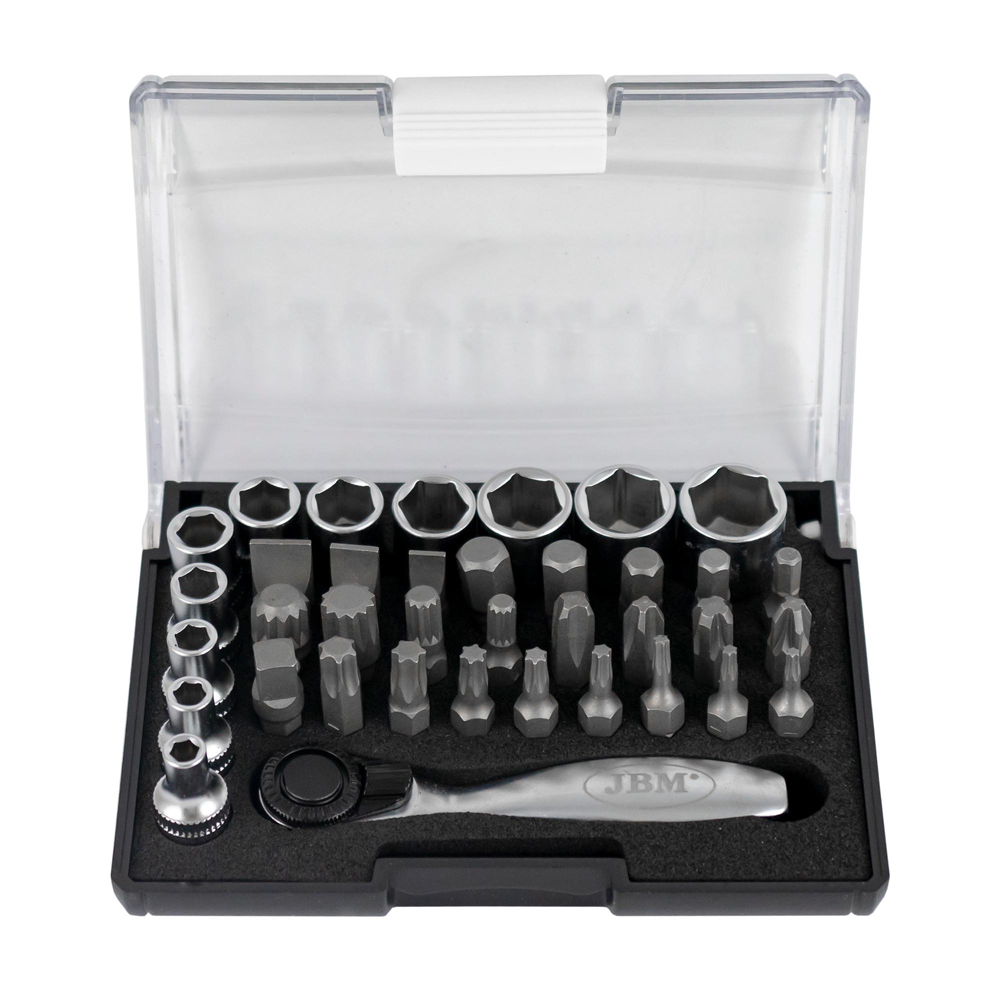 Set de 37 de piese cu cheie cu clichet telescopic de 1/4