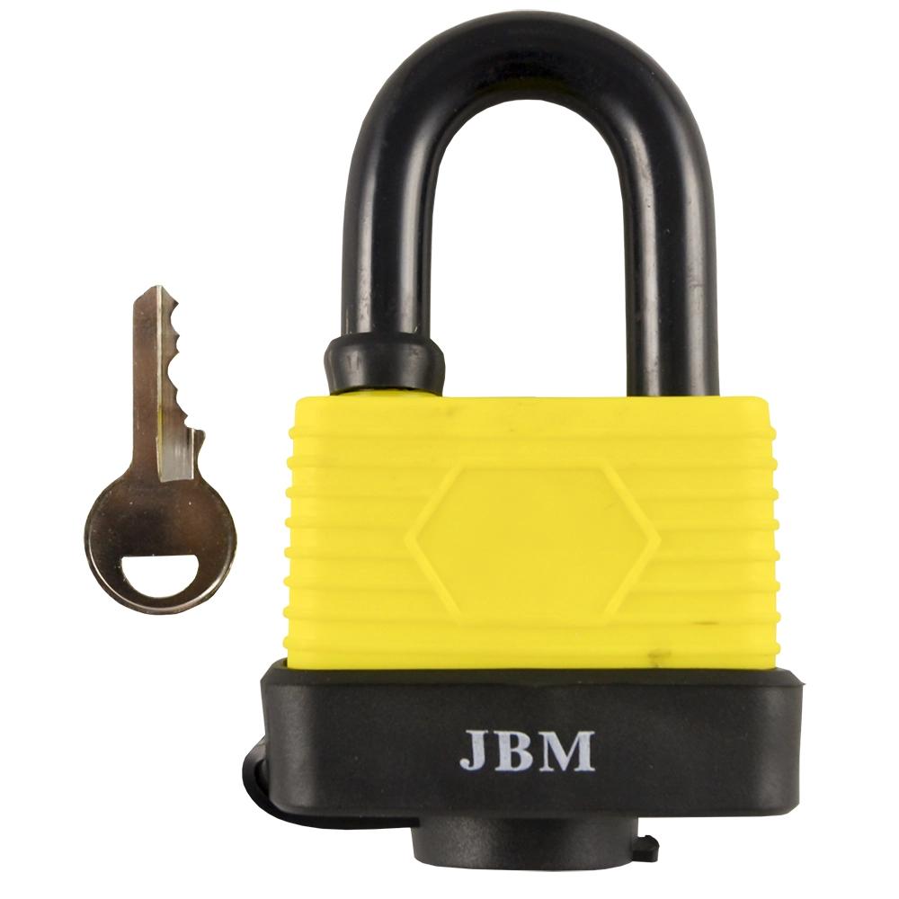 Lacăt rezistent la apă JBM 53402, cu înveliș din plastic, 65 mm, include 3 chei