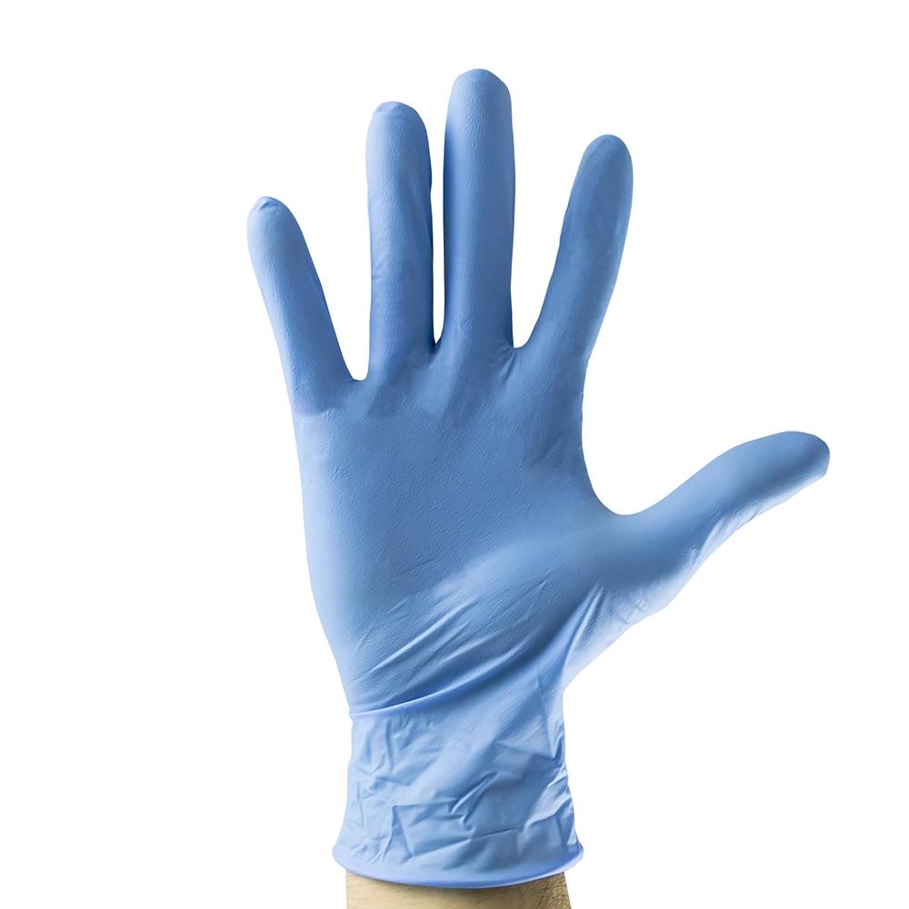 Set de 100 Mănuși de Protecție de Unică Folosință, JBM 53984, Nitril, Mărime M, Culoare Albastră