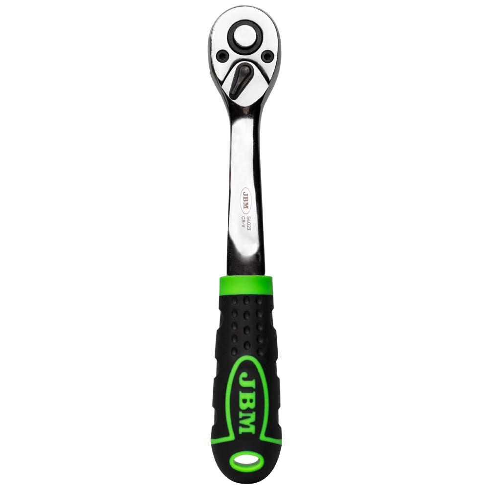 Cheie cu clichet cu 72 de dinți, dimensiune 3/8”, lungime 200mm, finisaj cromat - Model JBM 54023