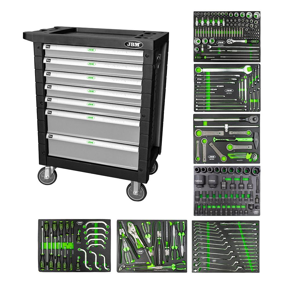 Cărucior de Scule cu 7 Sertare pentru Camioane, Culoare Gri, Model JBM 54237