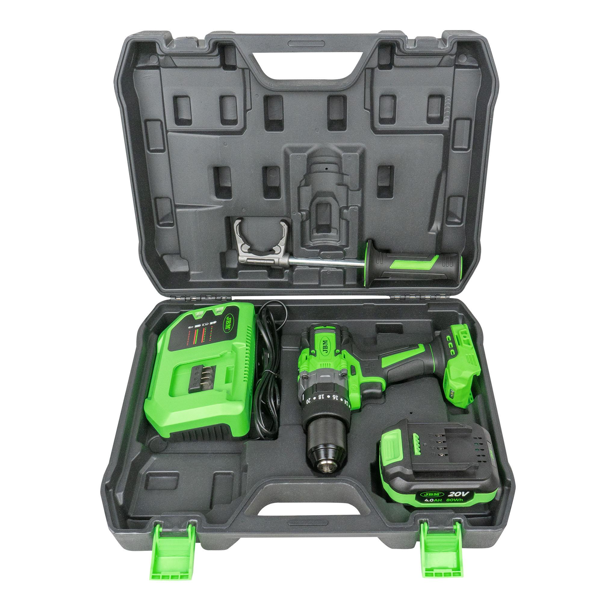 Mașină de Găurit cu Percuție, 2 Viteze, cu Baterie și Valiză, Model JBM 60047C