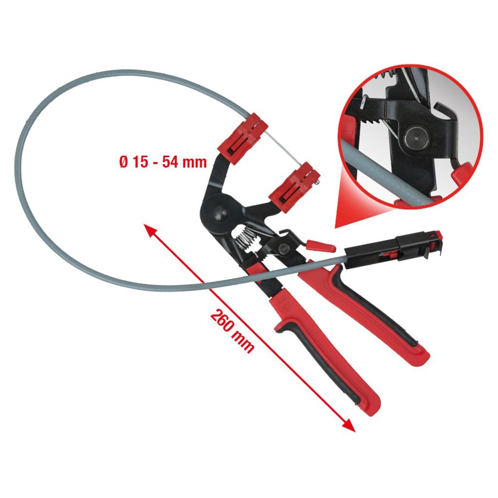 Clește cu cablu Bowden de 730 mm pentru coliere de furtun