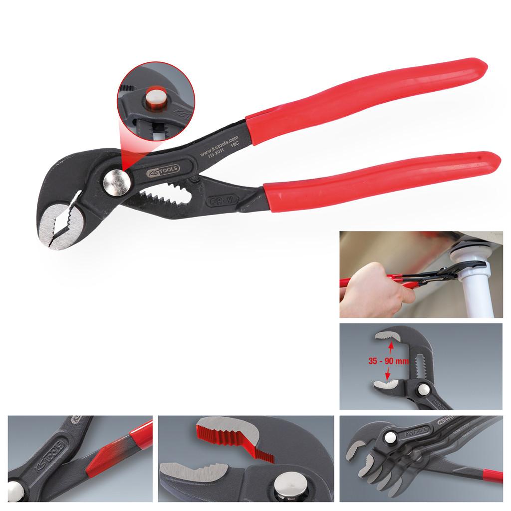 Clește pentru pompe de apă, 240mm, cu reglare prin buton