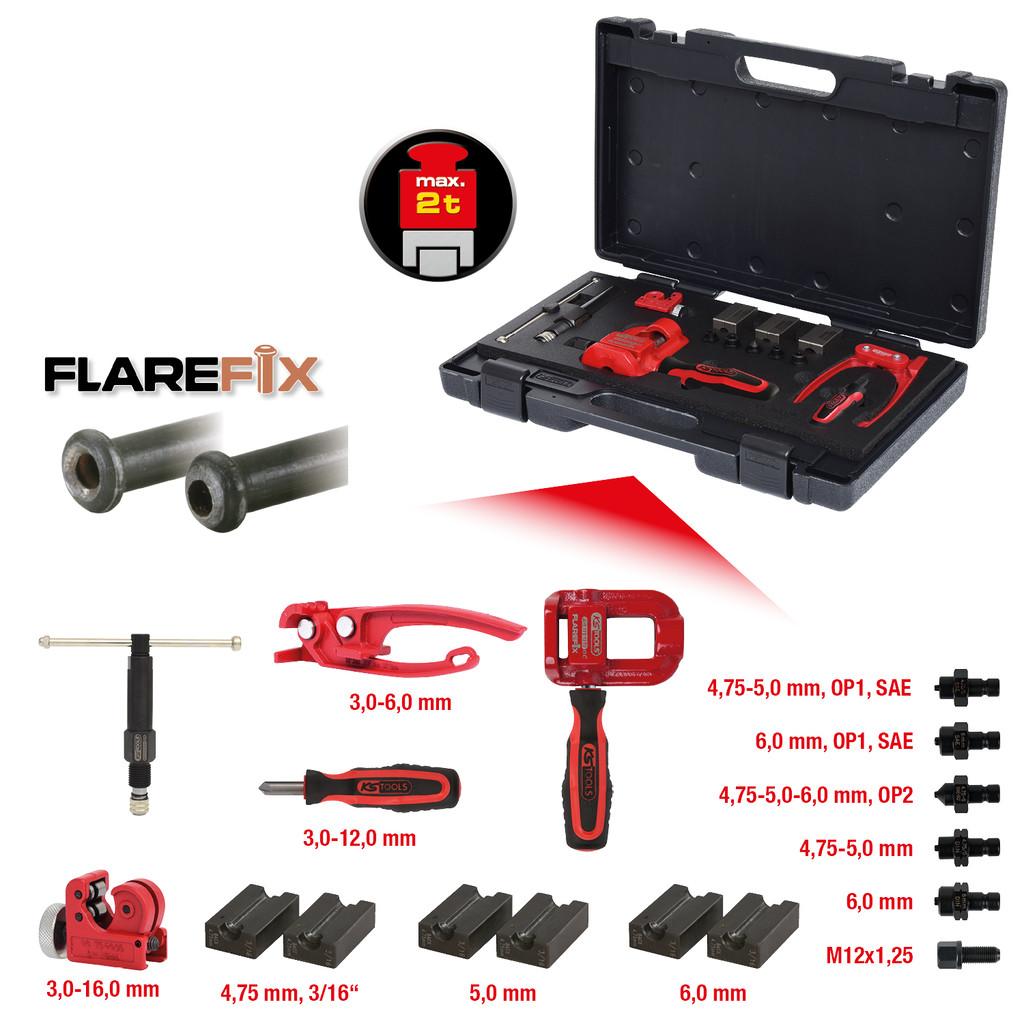 Set de Bordurare Universal FLAREFIX 1 pentru Conducte de Frână cu Presă Hidraulică, 16 Piese