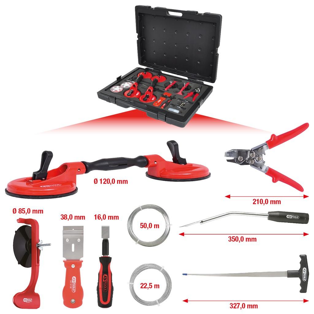 Set profesional pentru montare și demontare geamuri, 13 piese