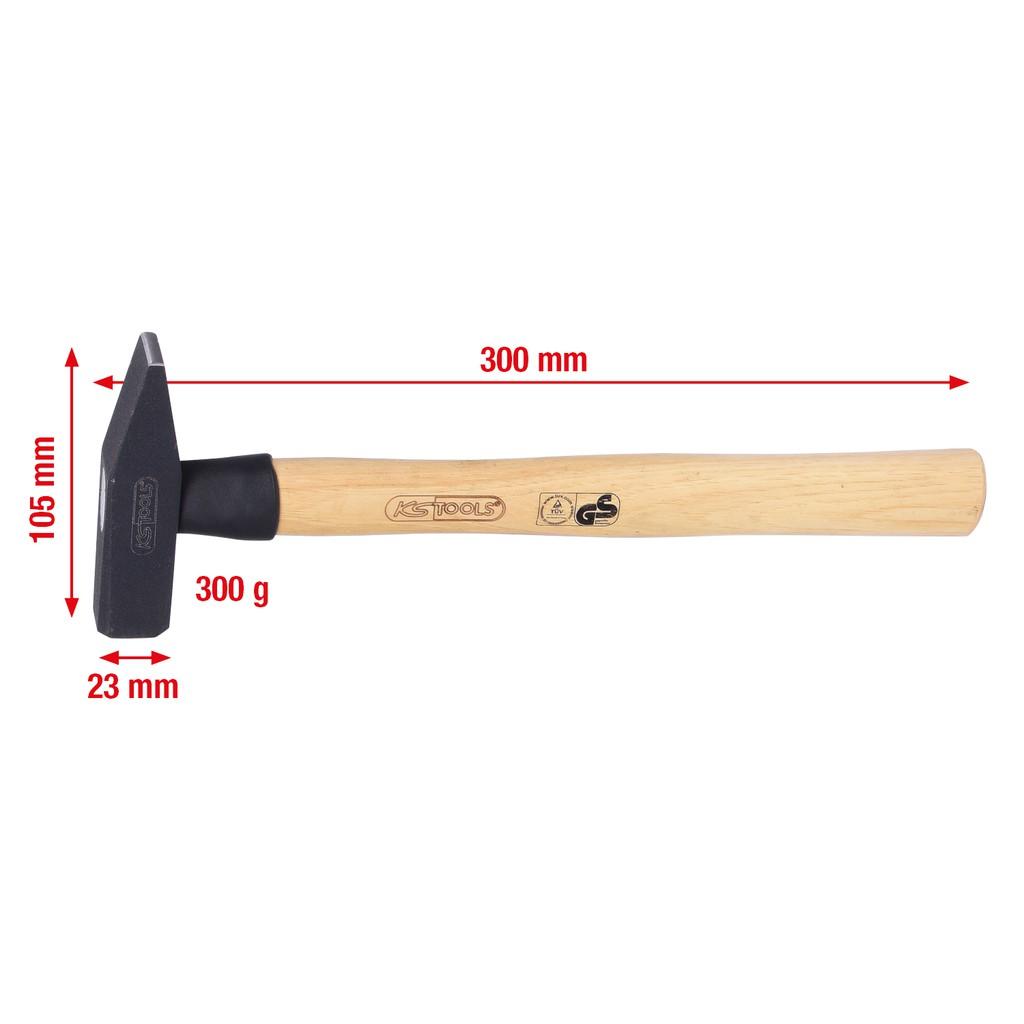 Ciocan de lăcătuș cu mâner din lemn de hickory, 300g