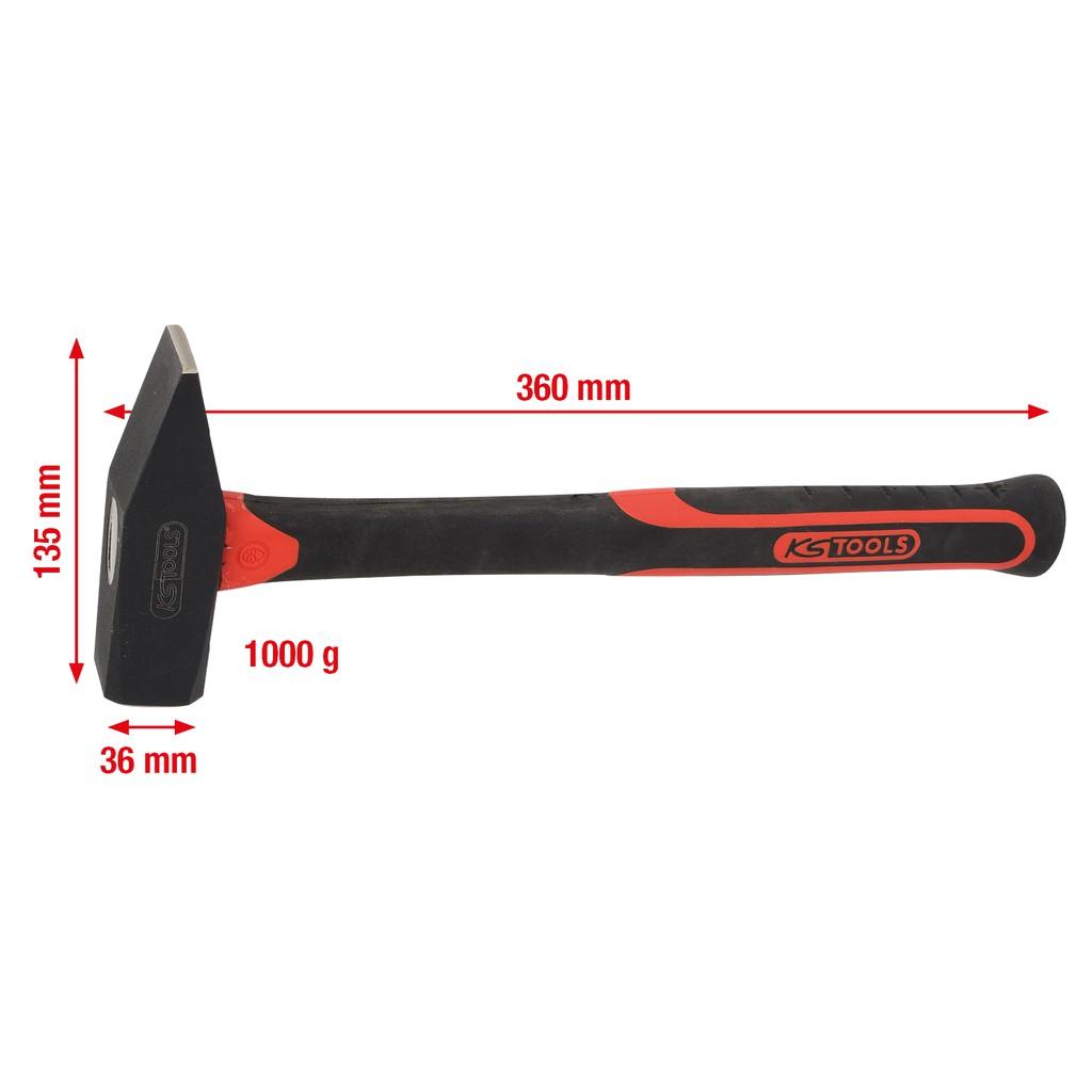 Ciocan de lăcătușerie cu coadă din fibră de sticlă, 1000g