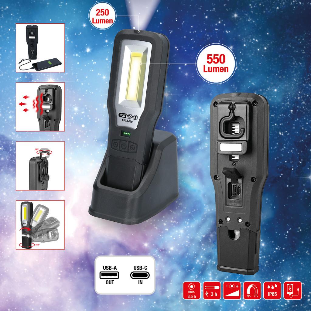 Lampă de mână pliabilă, 550 lumeni, pentru atelier
