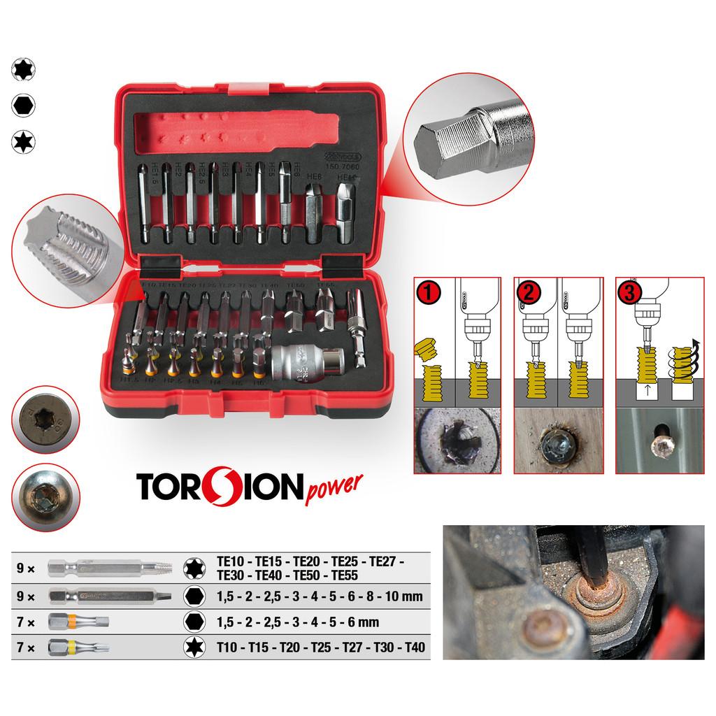 Set extractor șuruburi cu cap hexagonal, 1/4