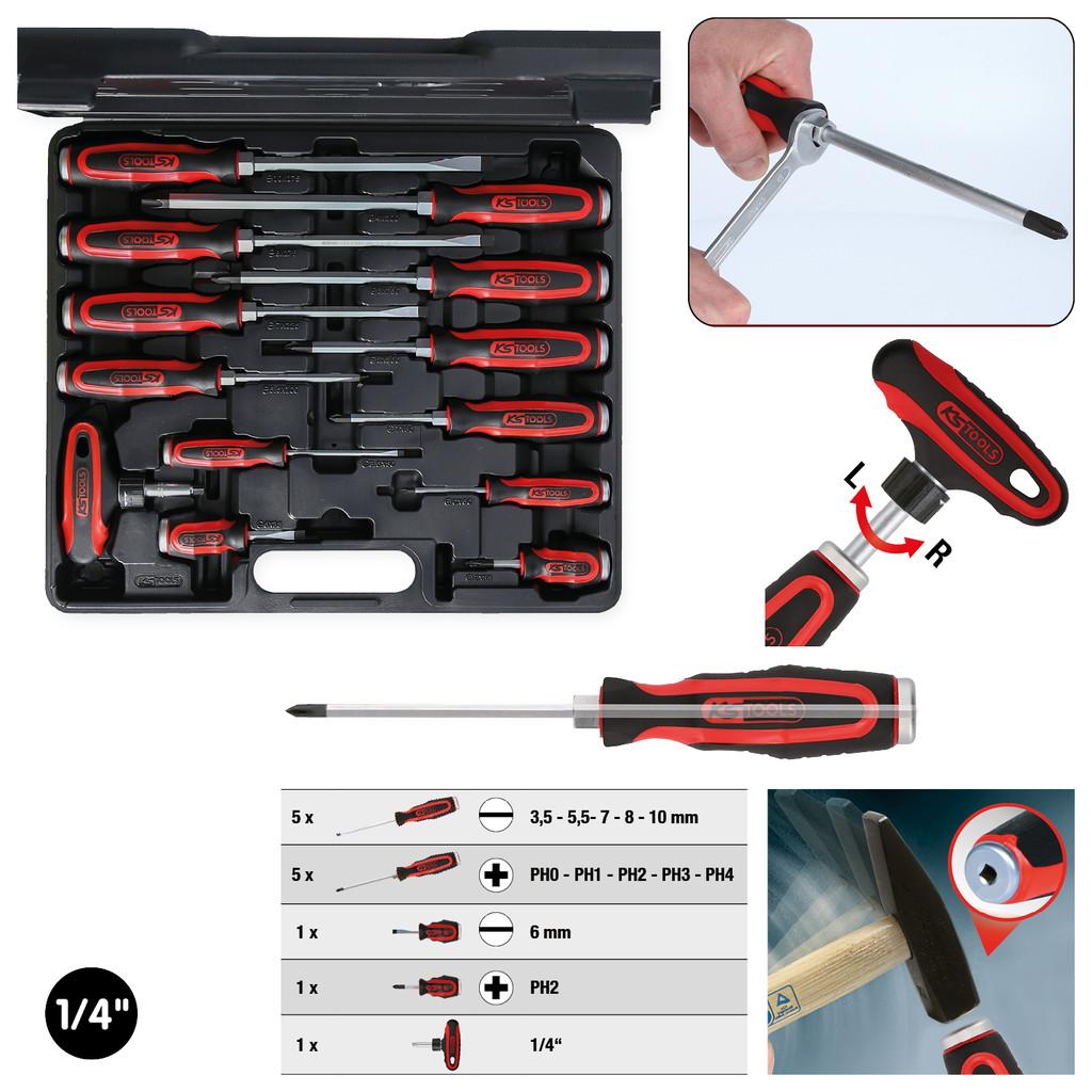 Set de 13 șurubelnițe ERGOTORQUEmax cu capac de impact