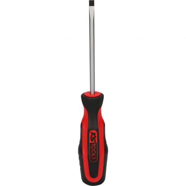 Șurubelniță dreaptă KS TOOLS ErgoTorque Plus 5.5 x 205 mm, tijă crom-vanadiu, mâner cauciuc