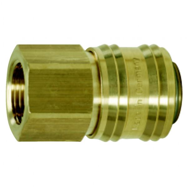 Cuplă pneumatică din alamă KS TOOLS 515.3485, filet interior 1/2 inch, lungime 43 mm, dimensiune cheie 24 mm