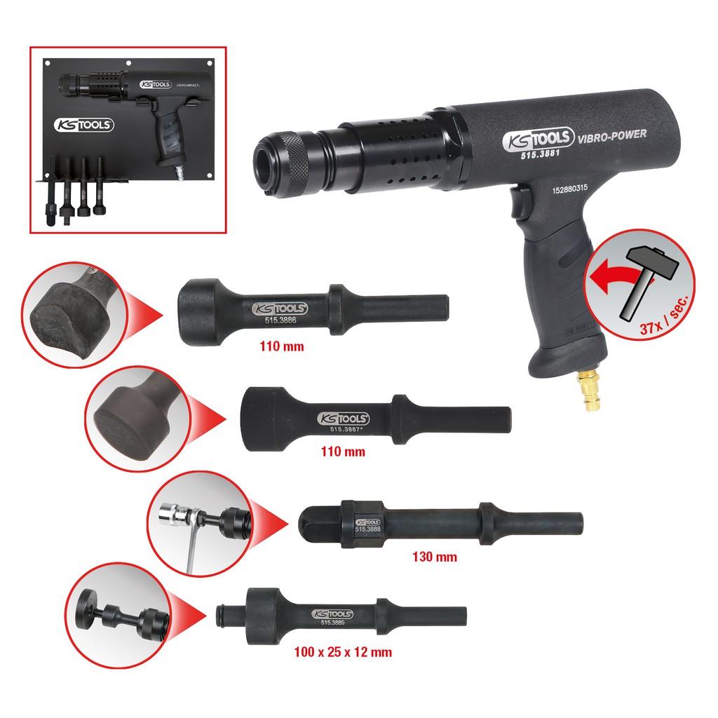 Set de ciocane tip daltă Vibro-Power cu aer comprimat, 6 piese