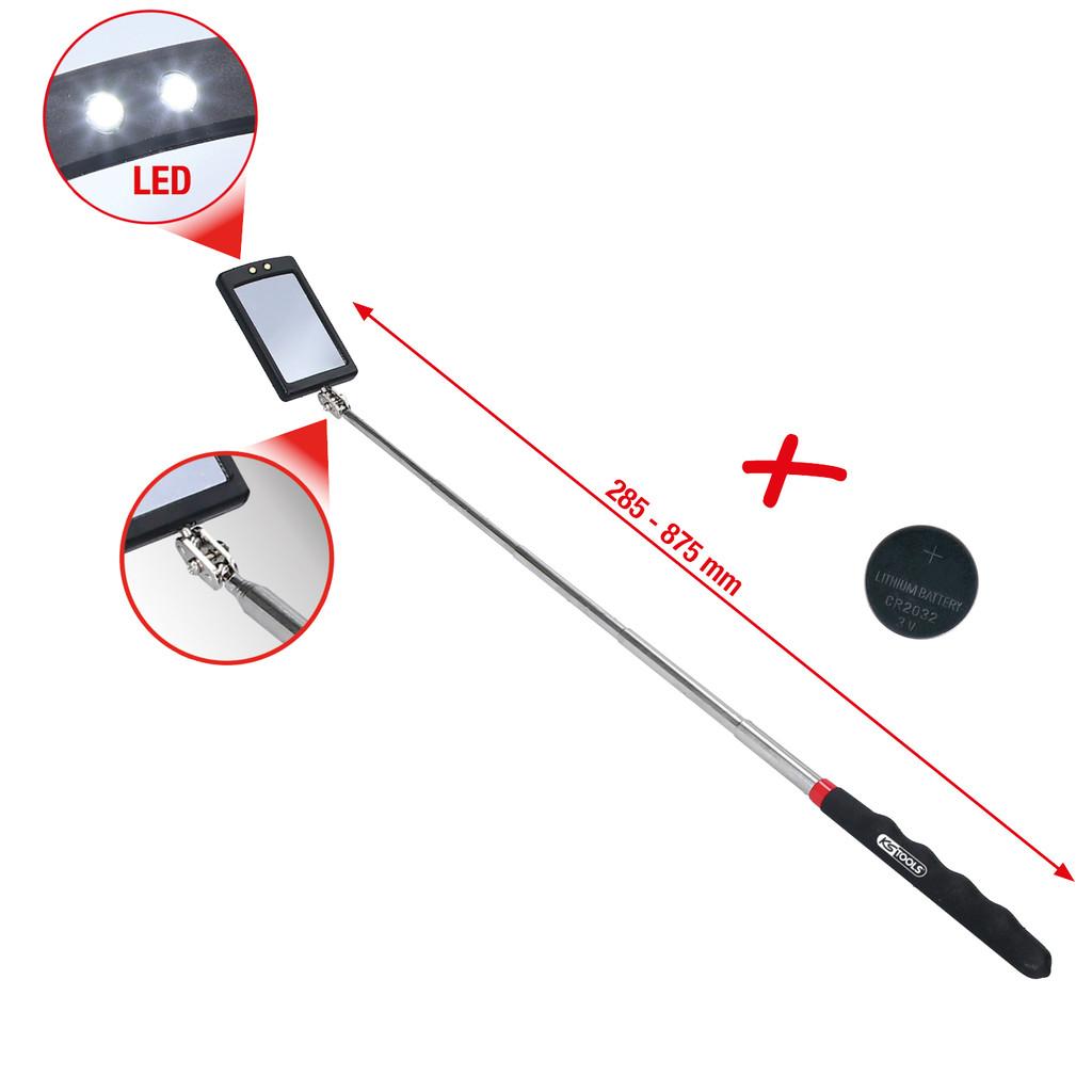 Oglindă de inspecție flexibilă cu iluminare integrată