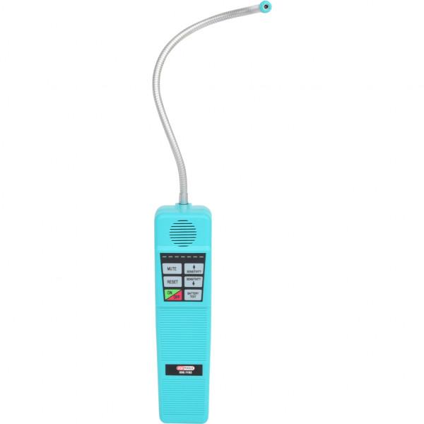 Detector de scurgeri pentru instalații de climatizare KS TOOLS 550.1192, alimentat cu 2 baterii LR14 1.5 V, sondă flexibilă din oțel inoxidabil, lungime 229 mm