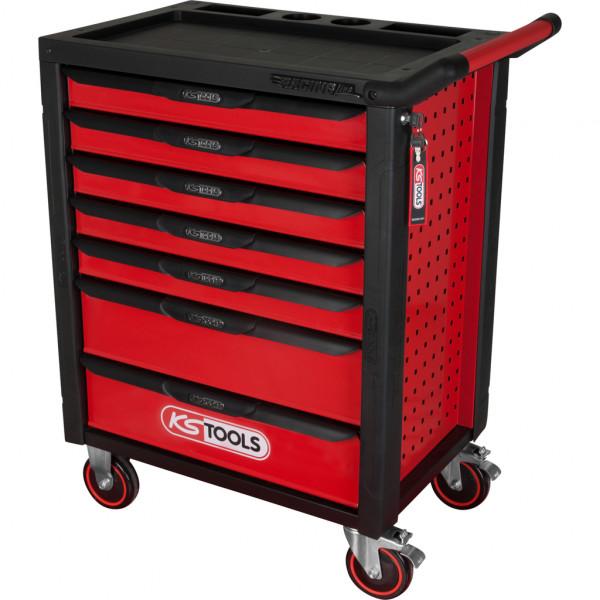 Cărucior Atelier KS TOOLS RacingLine, 7 Sertare, 30 kg/Sertar, Negru/Roșu, 788x976x496 mm, Fără Scule