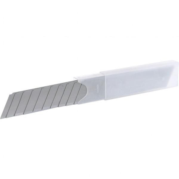 Set de 10 lame pentru cutter KS TOOLS 907.2159, dimensiuni 0.7 x 25 x 100 mm, oțel SK, ambalate în cutie de plastic