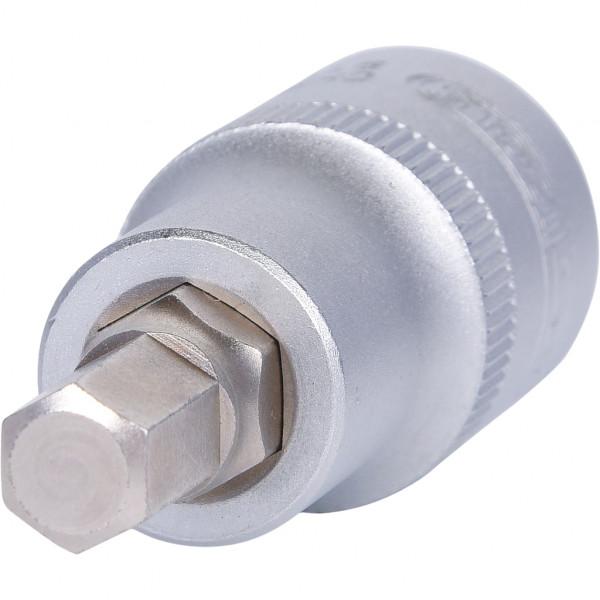 Cheie tubulară KS TOOLS 911.1308-E, profil hexagonal, 8 mm, antrenare pătrată 1/2 inch, lungime 55 mm, oțel crom-vanadiu