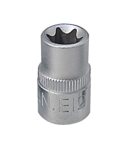 Cheie tubulară KS TOOLS 911.4320, pătrat de antrenare 3/8 inch, profil Torx-E, mărime E12, lungime 28 mm, oțel crom-vanadiu