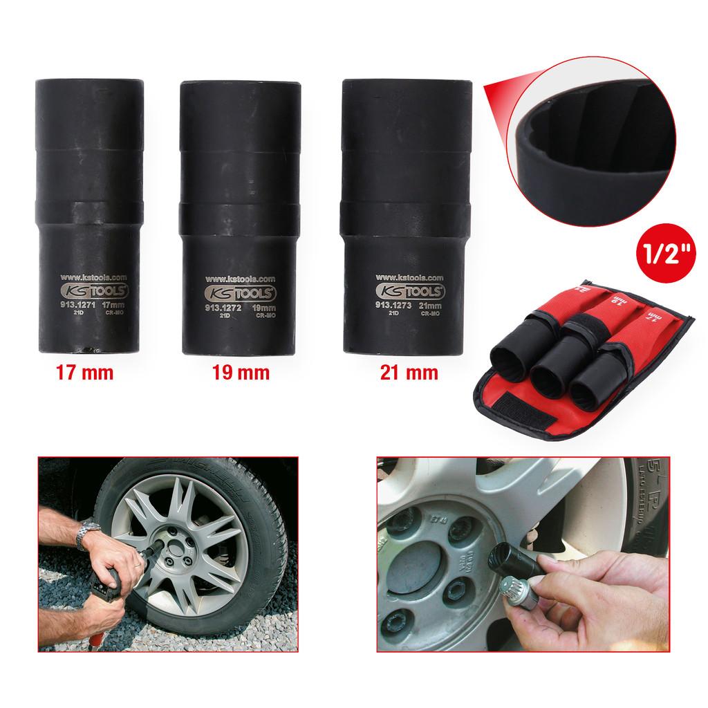 Set 3 Capete de Clichet de Forță, Profil Spiralat, 1/2