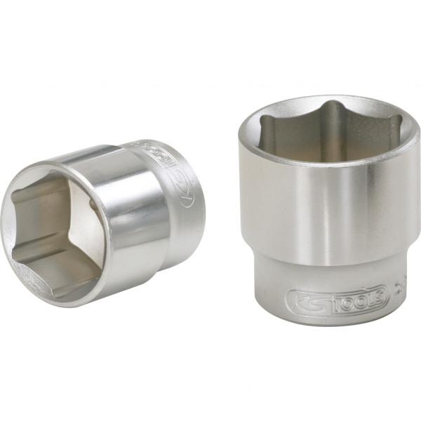 Tubulară KS TOOLS KS917.14055, profil hexagonal, antrenor pătrat 1/4 inch, deschidere 5.5 mm, lungime 25 mm, oțel crom-vanadiu