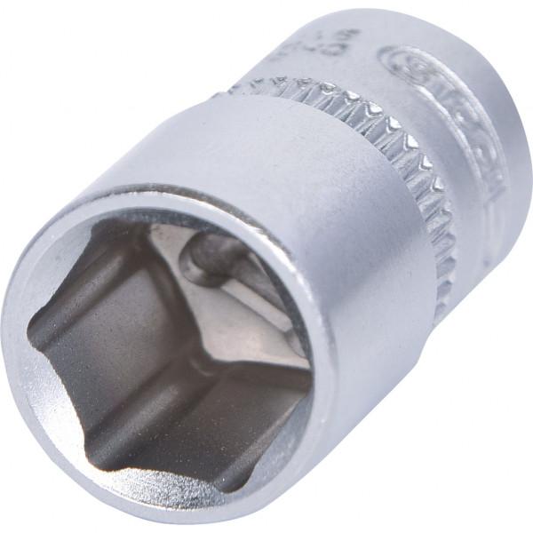 Cap cheie tubulară KS TOOLS 917.1410, antrenor pătrat 1/4 inch, profil hexagonal, deschidere de 10 mm, lungime de 25 mm, oțel crom-vanadiu