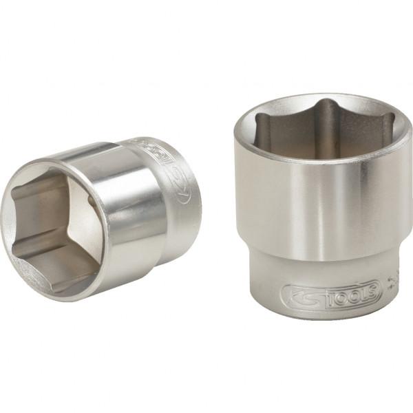Cap cheie tubulară hexagonală KS TOOLS 917.3812-E, cu antrenor pătrat de 3/8 inch, deschidere de 12 mm, lungime de 28 mm, fabricat din oțel crom-vanadiu.