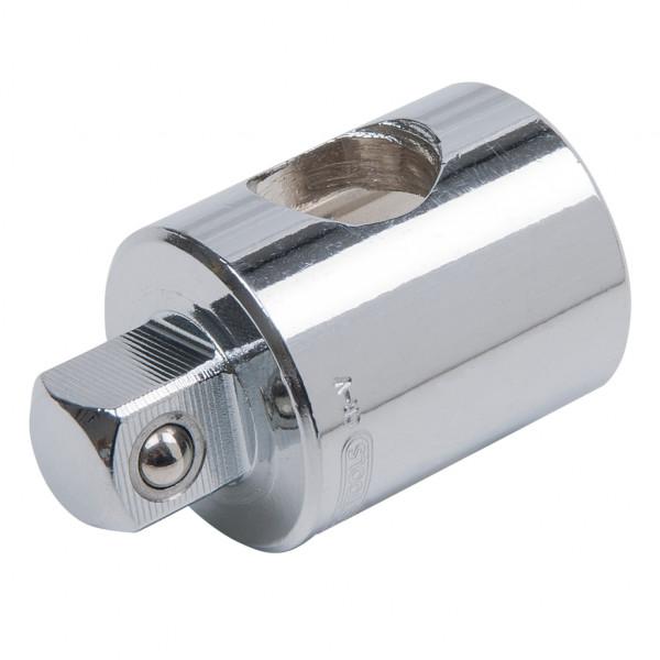 Adaptor culisant KS TOOLS ChromePlus 918.1261, cu capăt pătrat de 3/8 inch la 1/2 inch, lungime 40 mm, din oțel crom-vanadiu
