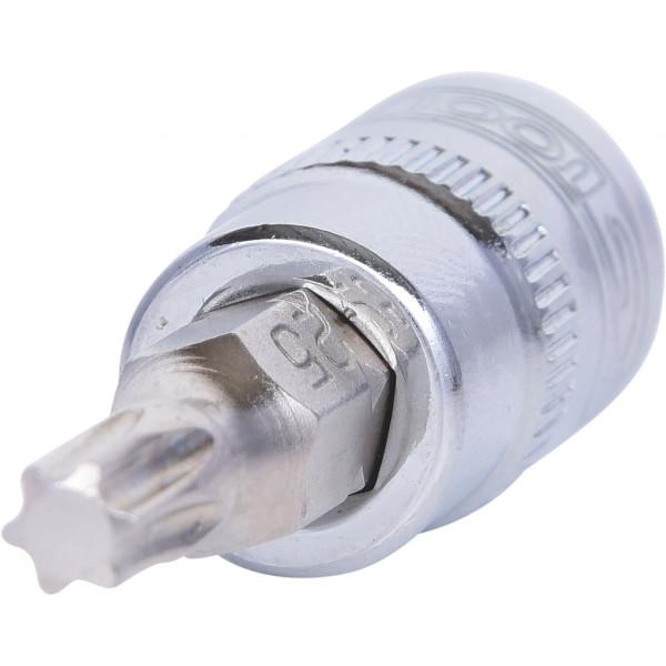 Cap cheie tubulară KS TOOLS ChromePlus 918.1482, antrenare pătrată 1/4 inch, profil Torx T25, lungime 37 mm, oțel crom-vanadiu