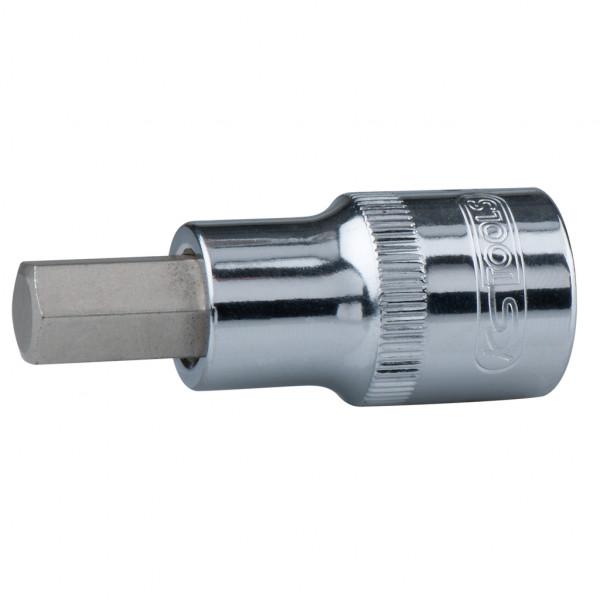 Cheie tubulară KS TOOLS ChromePlus 918.1607, antrenor pătrat 1/2 inch, profil hexagonal de 7 mm, lungime 55 mm, oțel crom-vanadiu