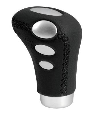 Nucă pentru schimbător auto, model Lampa Cobra LAM00081, negru cu cusături negre