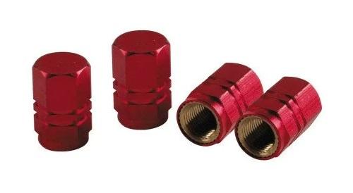 Set de 4 capace roată din aluminiu LAMPA Sport Cap, model LAM02505, culoare roșie
