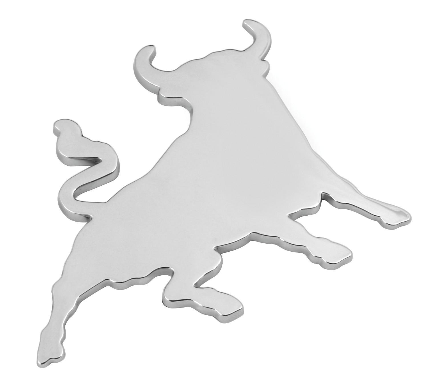 Ornament Autoadeziv Cromat Tridimensional LAMPA BULL LAM07207, Dimensiuni 80 x 60 mm
