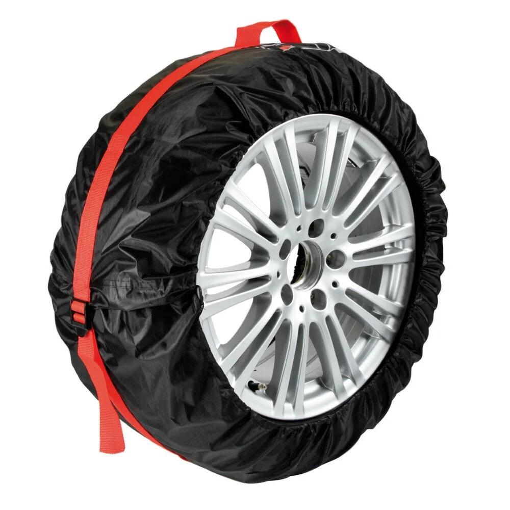Set de 4 huse pentru roți LAMPA TYRE-WRAP LAM15940, model tip geantă, mărimea L, compatibile cu dimensiuni între 13 și 19 inch, impermeabile, culoare neagră