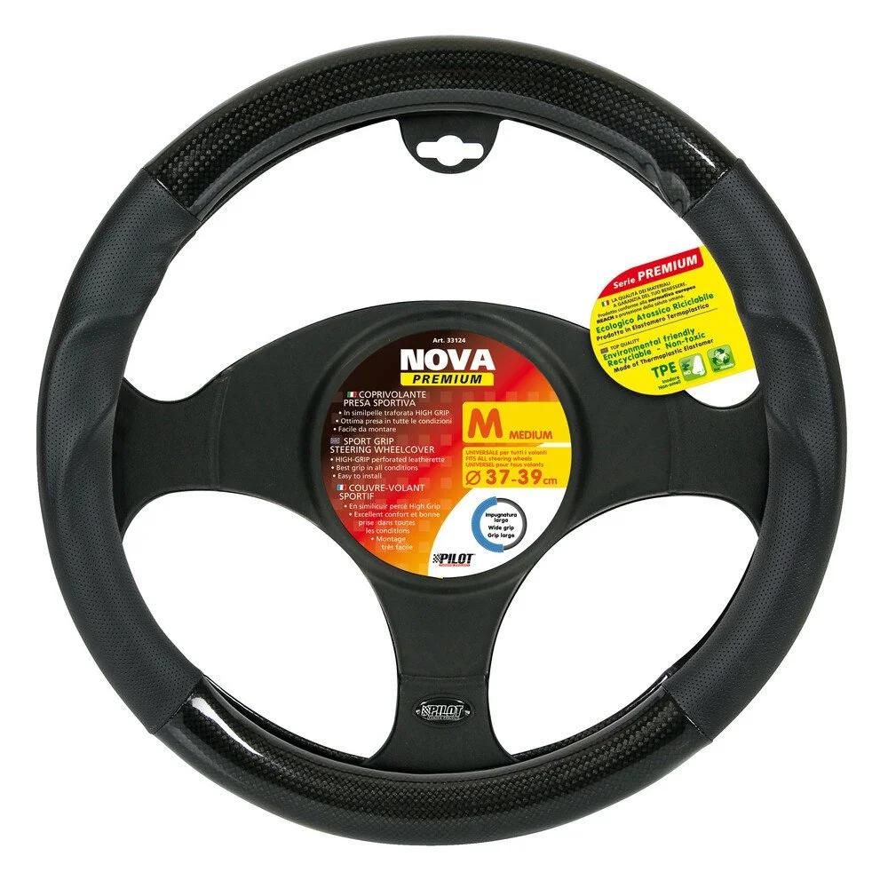 Husă volan LAMPA Nova Premium, material ecologic ultra-moale, mărimea M (37-39 cm), cod LAM33124
