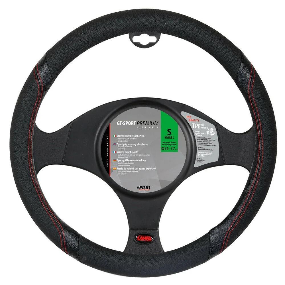 Husă volan LAMPA GT-Sport Premium LAM33132, material ecologic ultra-moale, mărime S (35-37 cm), culoare neagră