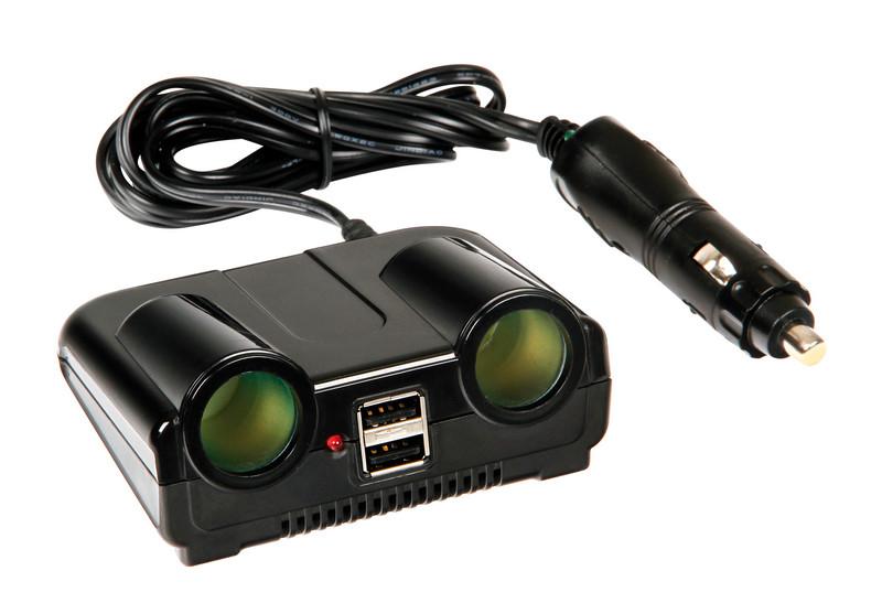 Priză dublă brichetă cu 2 porturi USB LAMPA LAM39039, 12/24V, 8A, cu întrerupător