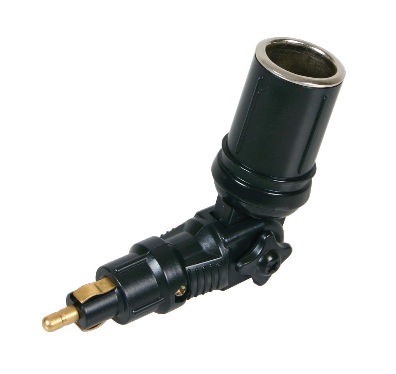Adaptor priză auto LAMPA LAM39052, compatibil cu 12-24V, intrare mufă DIN, ieșire priză standard, cu articulație pivotantă la 120 de grade