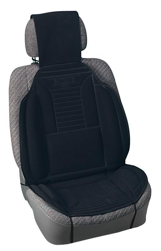 Husă pentru scaun auto LAMPA Sporting LAM54410, din pânză frotir, neagră, cu huse pentru tetiere incluse