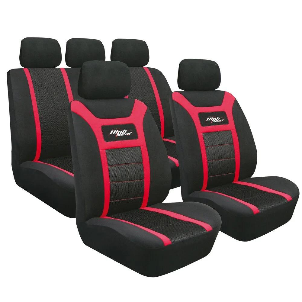 Set huse scaun auto LAMPA High-Gear LAM54846, pentru scaune față și spate, material velur poliester, culoare roșie