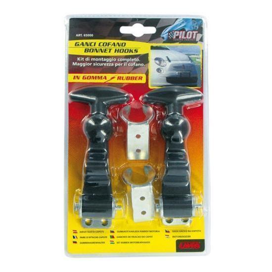 Cârlig de securizare pentru capotă LAMPA LAM65000, 120 mm, cu capac din cauciuc